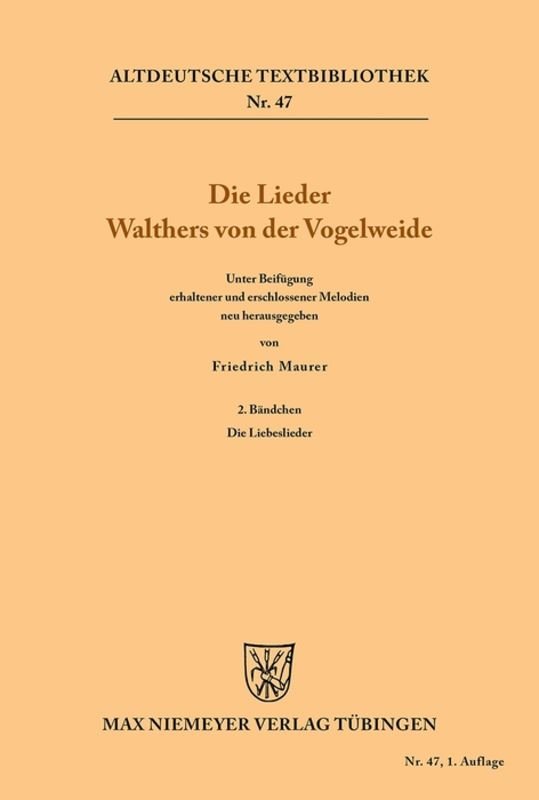 Die Lieder Walthers von der Vogelweide