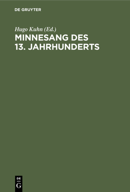 Minnesang des 13. Jahrhunderts