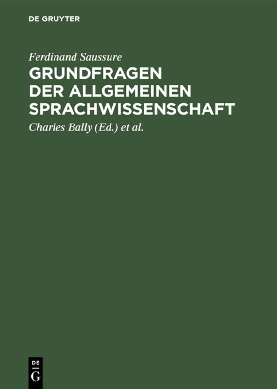 Grundfragen der allgemeinen Sprachwissenschaft