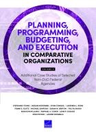 Planning, Programming, Budgeting, and Execution in Comparative Organizations