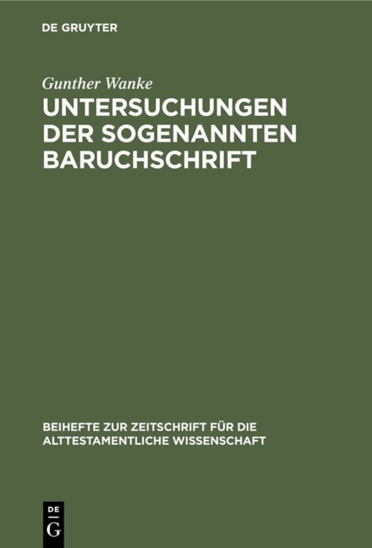 Untersuchungen der sogenannten Baruchschrift