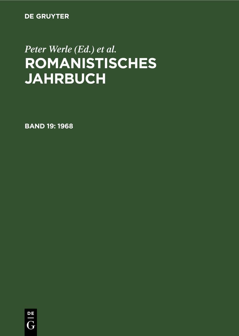 1968 - Romanistisches Jahrbuch