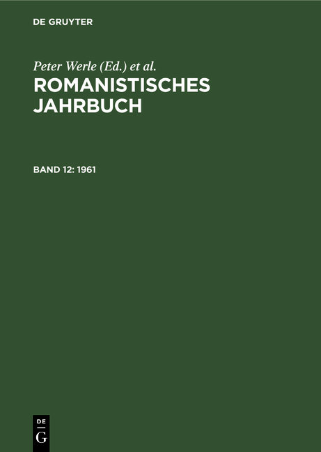 1961 - Romanistisches Jahrbuch