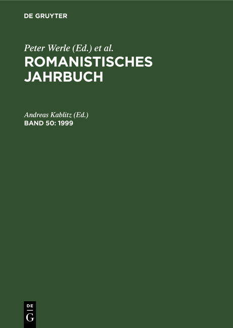 1999 - Romanistisches Jahrbuch