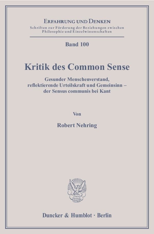 Kritik des Common Sense.