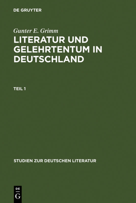 Literatur und Gelehrtentum in Deutschland, 2 Teile