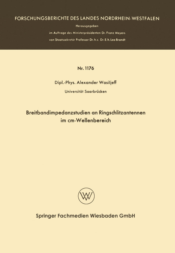 Breitbandimpedanzstudien an Ringschlitzantennen im cm-Wellenbereich