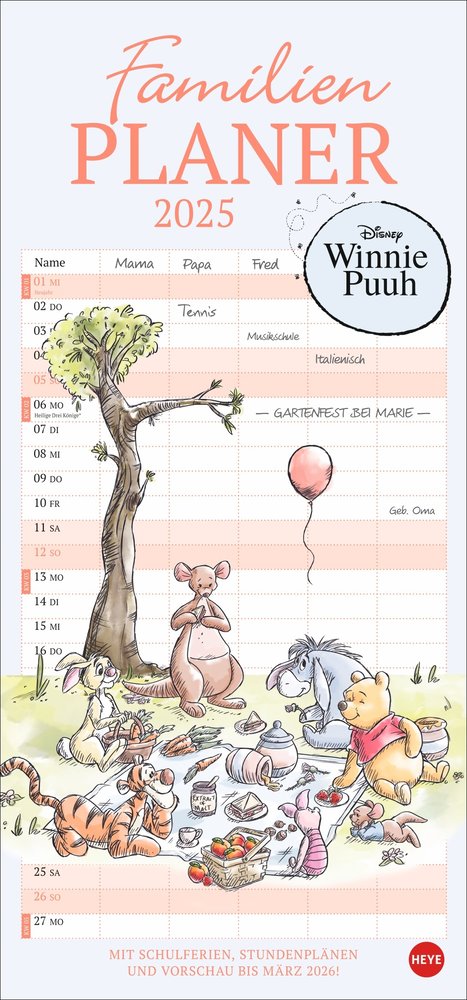 Winnie Puuh Familienplaner 2025