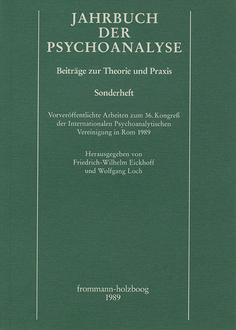 Jahrbuch der Psychoanalyse / Vorveröffentlichte Arbeiten zum 36. Kongreß der Internationalen Psychoanalytischen Vereinig - Jahrbuch der Psychoanalyse